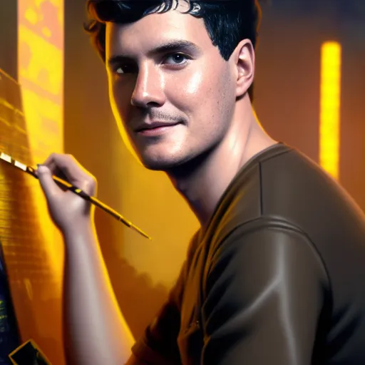 Magic AI avatar of Andy Gijbels (Profile picture of him painting art in the future)