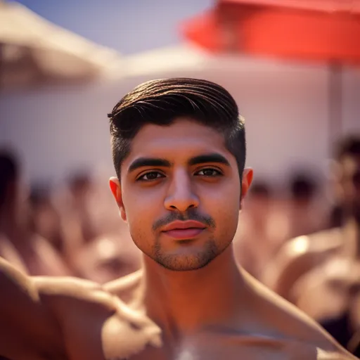 Magic AI avatar of Josh Treon - AI generated Profile picture of him at a pool party outdoors, perhaps in Ibiza 