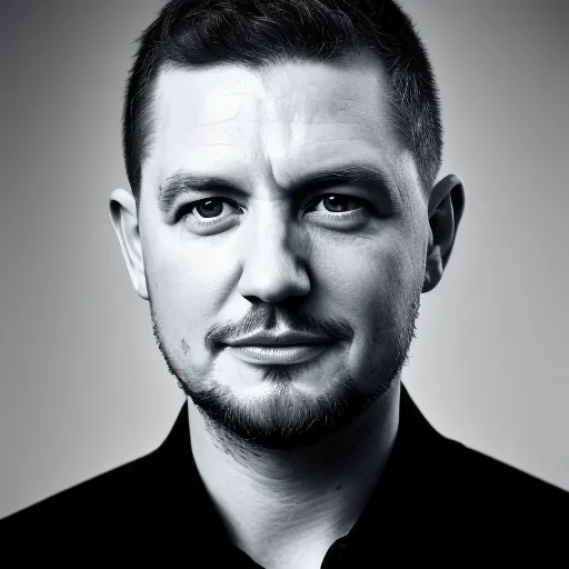 Magic AI avatar of Matt Spolar - AI generated LinkedIn or business professional Profile picture of Matt in high-quality black and white